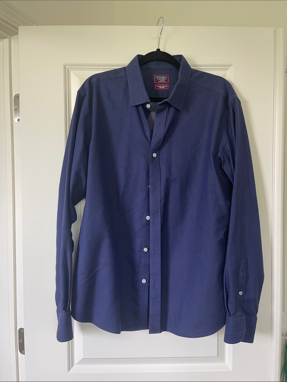 UNTUCKit Men's Navy Dress Shirt Slim Fit & Wrinkle Free